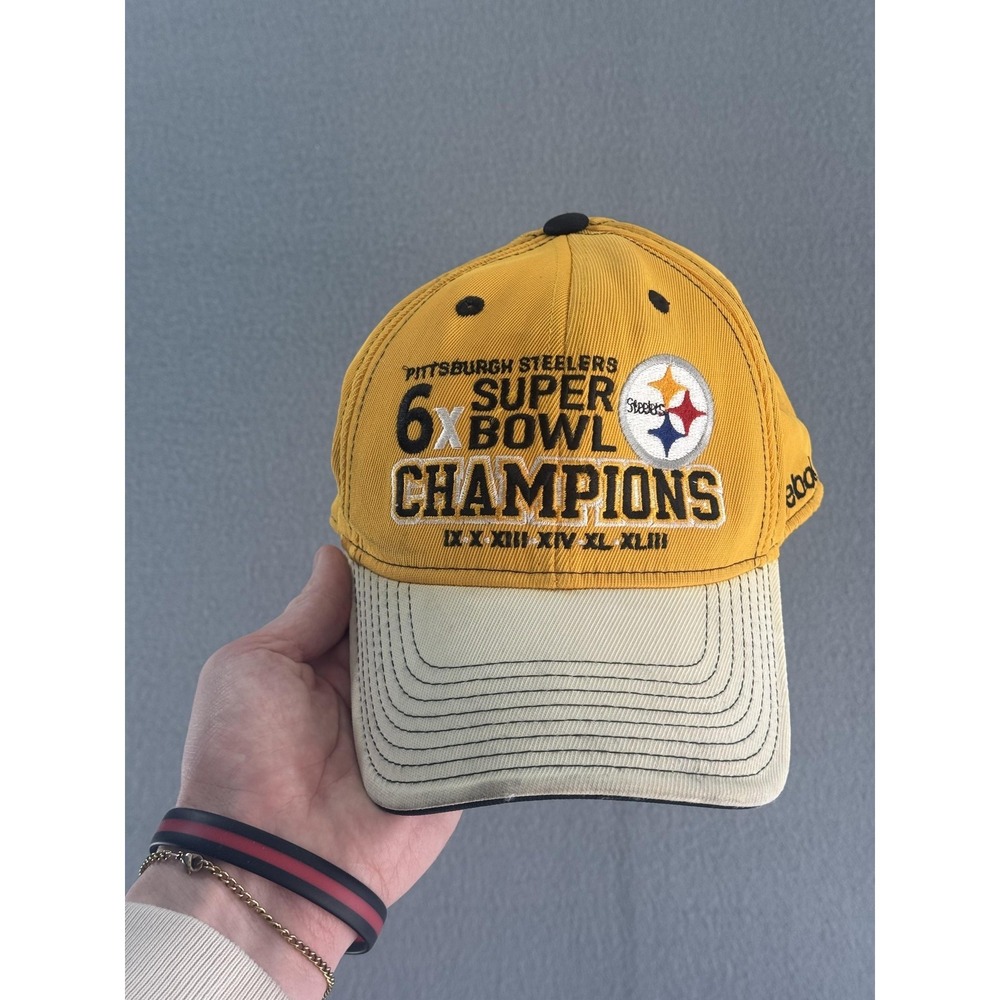 Pittsburgh Steelers Hat Cap Fitted Mens Medium Gold NFL Football Reebok SB 6X